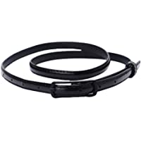 WDOIT Hembra cinturón de Cuero simulación de Piel de Hebilla Vestido Vintage Casual Skinny Jeans Pantalones Cortos Negro